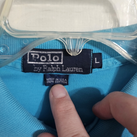 Polo Ralph Lauren Men’s Large Light Blue Cotton Polo Shirt Classic Fit - Picture 4 of 7